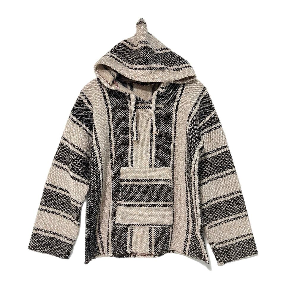 Unisex Mexican Poncho Baja Hoodie Pullover Size M Artesanias Sweater